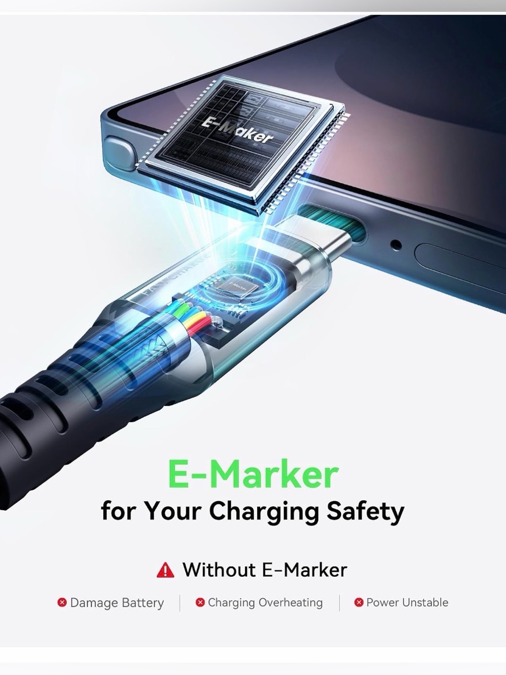 100W Fast Charge USB-C to USB-C Cable - Picture 7 of 8